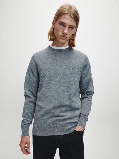 Calvin Klein Ruhák HU417492 | Calvin Klein Superior Wool Férfi Pulóver Szürke